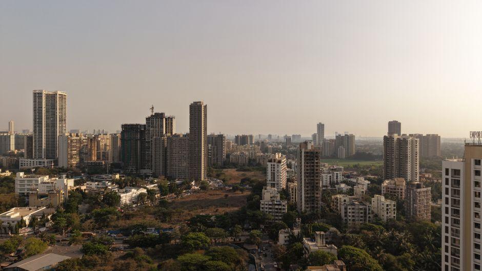 Aerial View of Mumbai City Skyline Architecture