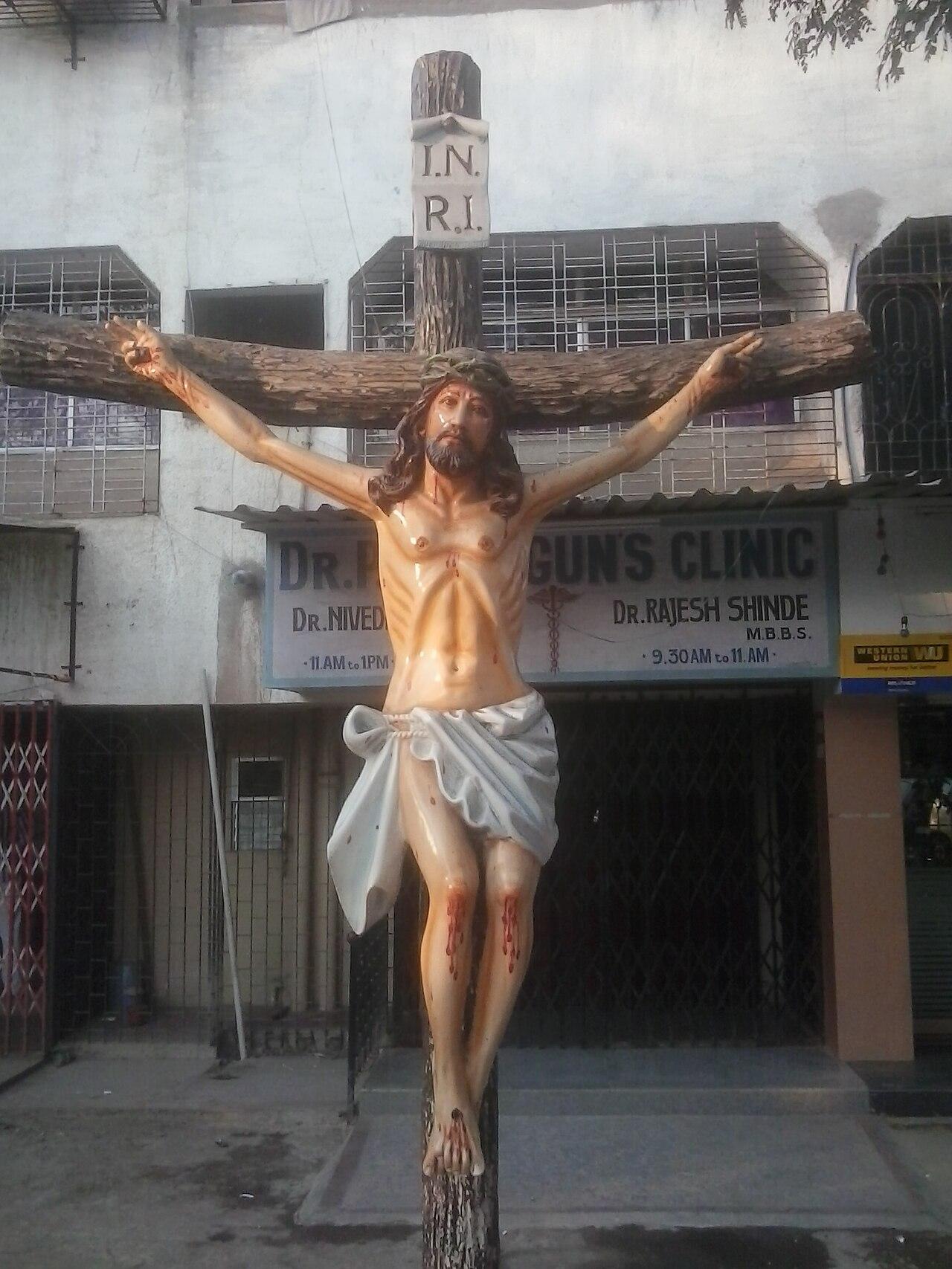 INRI Jesus on Cross in Jankalyan Nagar, Malad West panoramio