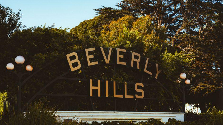 Iconic Beverly Hills Sign Surrounded by Trees
